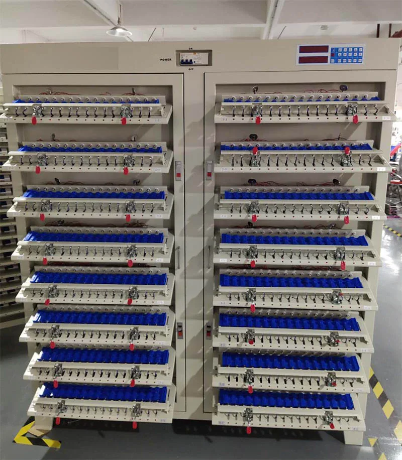Battery cell testing cabinet