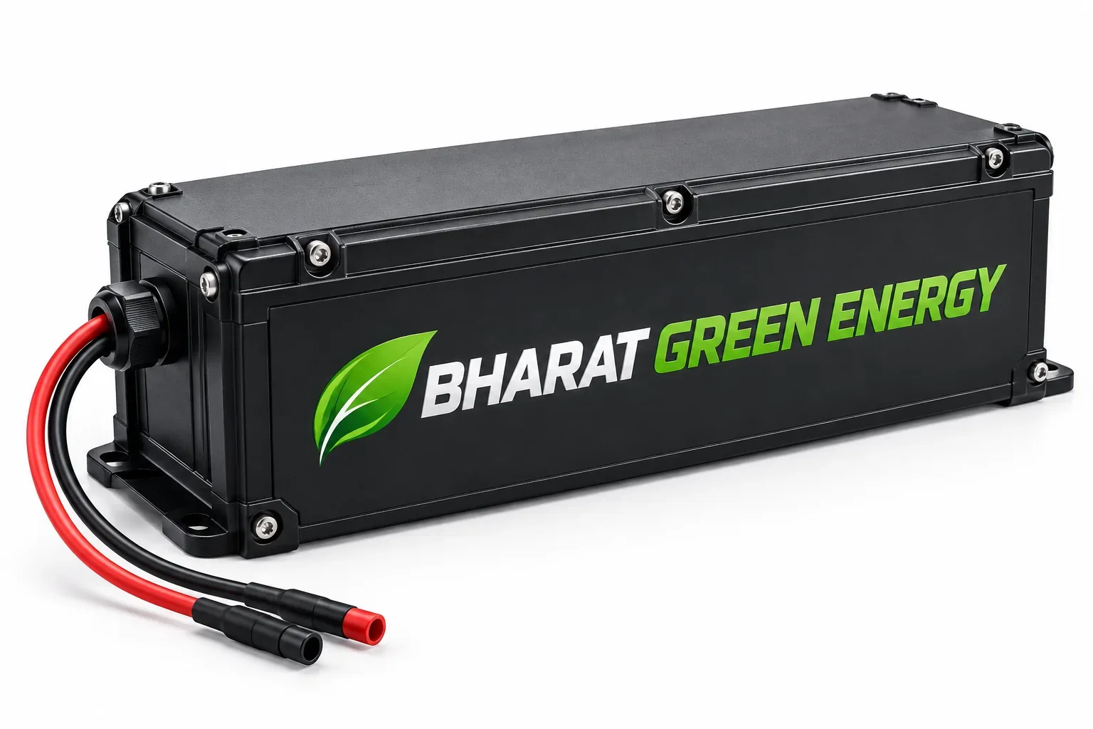 Bharat Green Energy labelled solar street light batteries product mockup